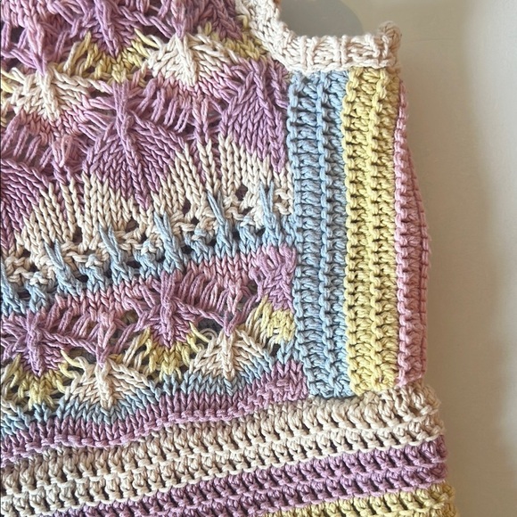 Zara Chunky Knit Sleeveless Top Multicolor - Picture 5 of 6